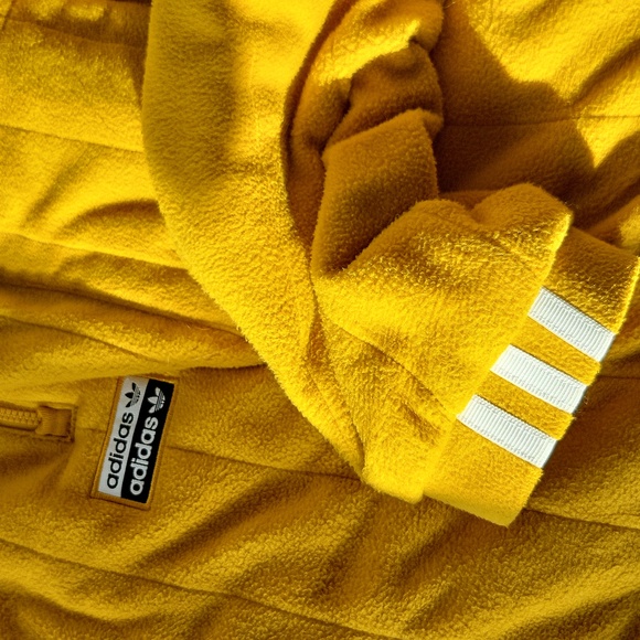 Adidas Mustard Cropped Quilted-Effect Sweater - S - Picture 7 of 7